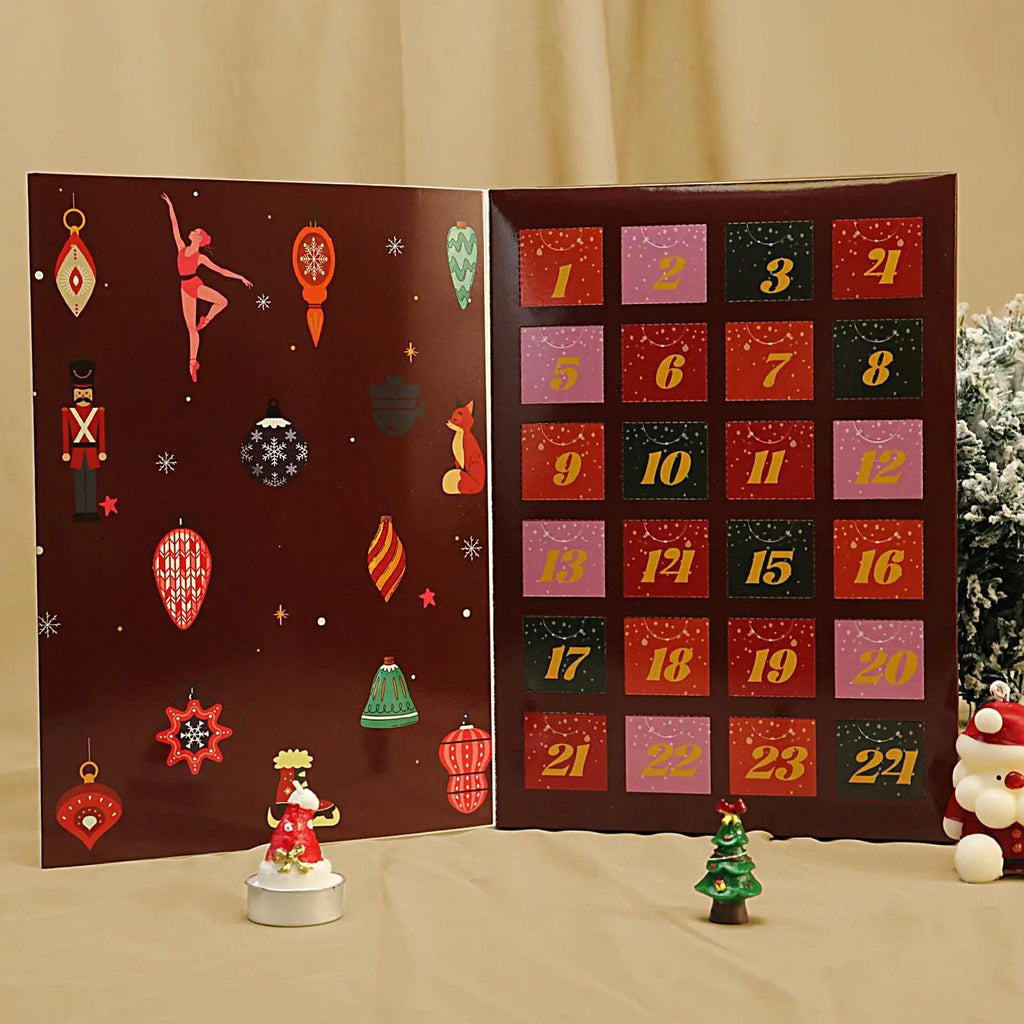 24 Days Christmas Advent Calendar Box Refillable Supports Countdown