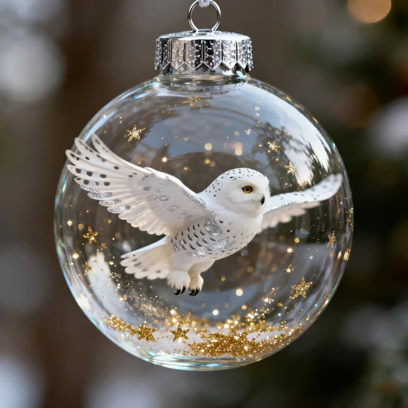 Hummingbird Christmas Ball Ornament – 3D Clear Tree Decor Christmas Ornament Zpaxo StyleD