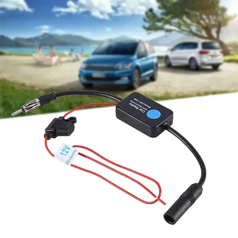 12V Active FM Antenna Amplifier Car Radio Signal Booster Vehicle Zpaxo