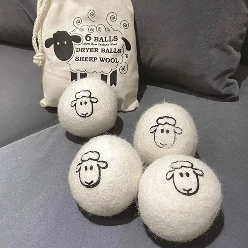 6pcs Reusable Wool Dryer Balls Clothes Ball 7cm Drying Washing Balls Home Wool Dryer Balls Washing Machine Accessories Zpaxo