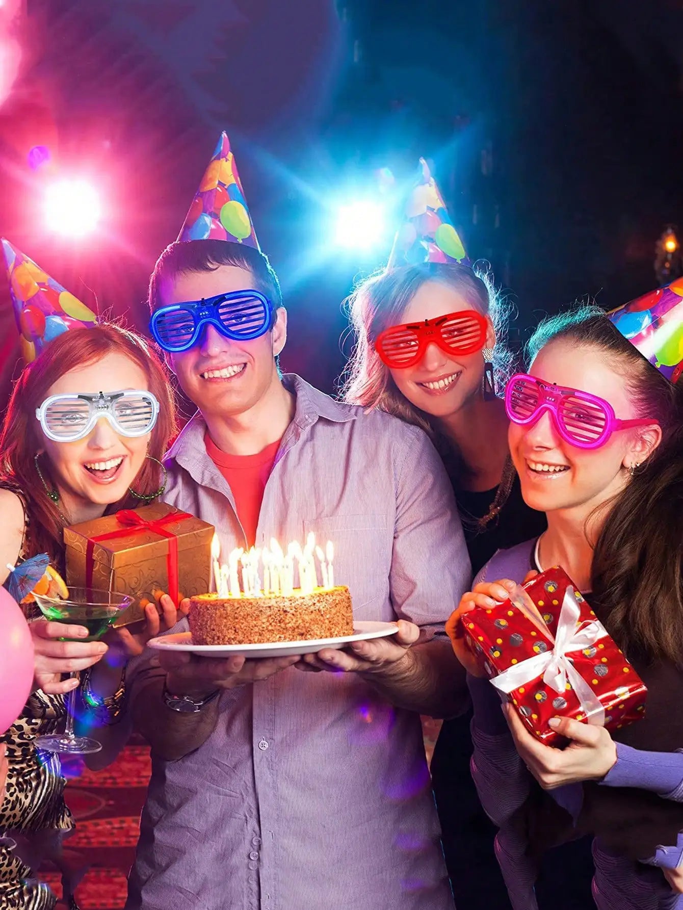 5 Led Light Up Glasses Glow 3 Flashing Modes Dark Party Supply