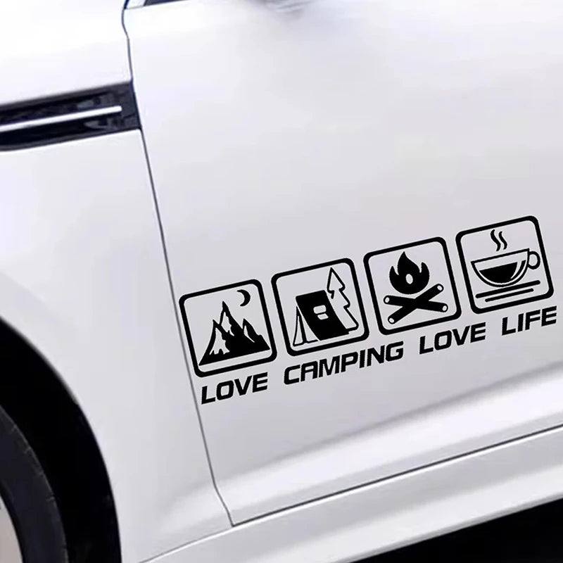 Love Camping Life Waterproof Car Bumper & Window Sticker Decal