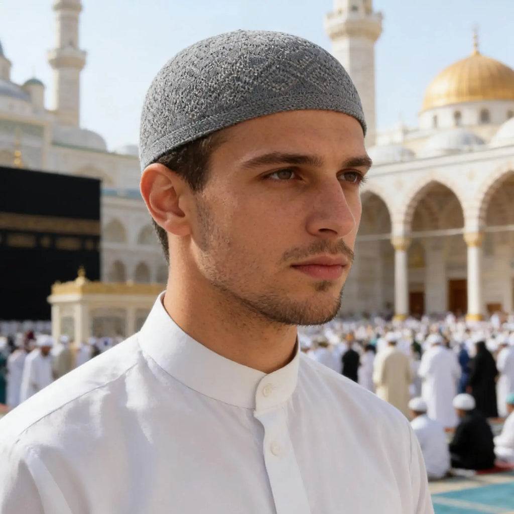 Kufi Hat Elastic Breathable Stretchable Soft Embroidery Cap Crochet