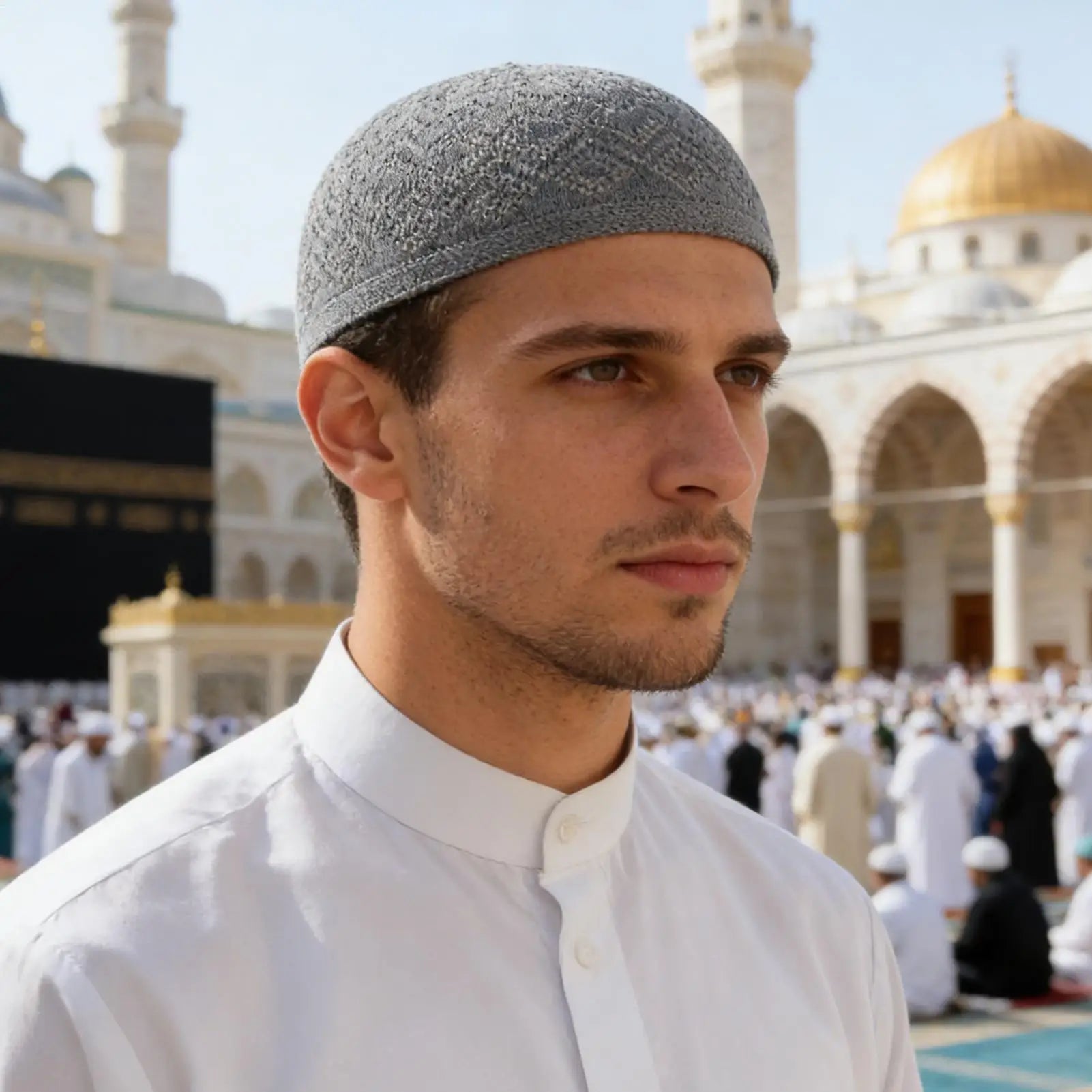 Kufi Hat Elastic Breathable Stretchable Soft Embroidery Cap Crochet