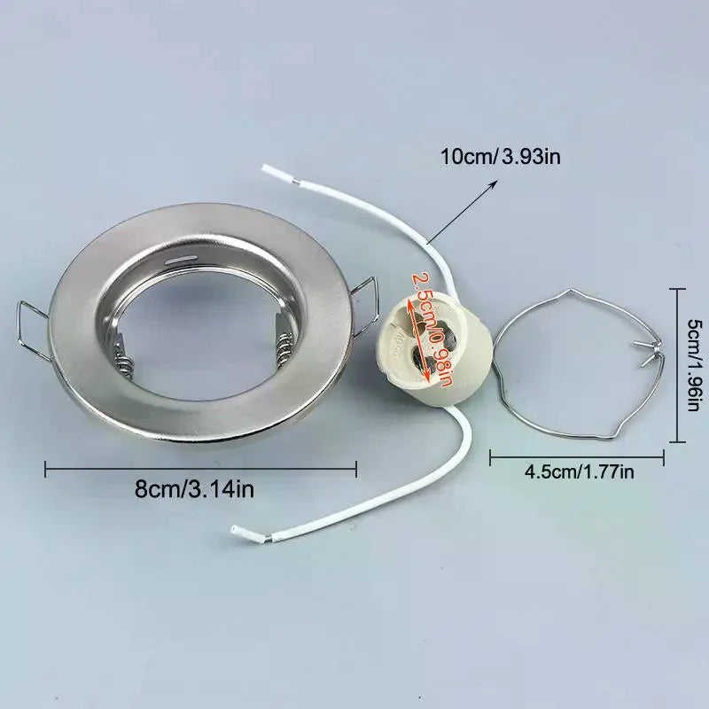 LED Downlights Frame Round Fixture Adjustable Downlight Led Holders Cutout For MR16 GU10 Bulb Holder Recessed LED Spot Light Zpaxo