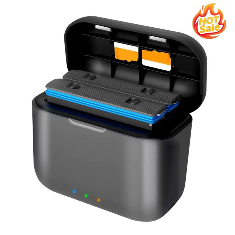 Battery Charger Case USB Type C Charge Adapter Portable Mini Lightweight Compartment Accessories for Insta360 One X2 Battery Zpaxo