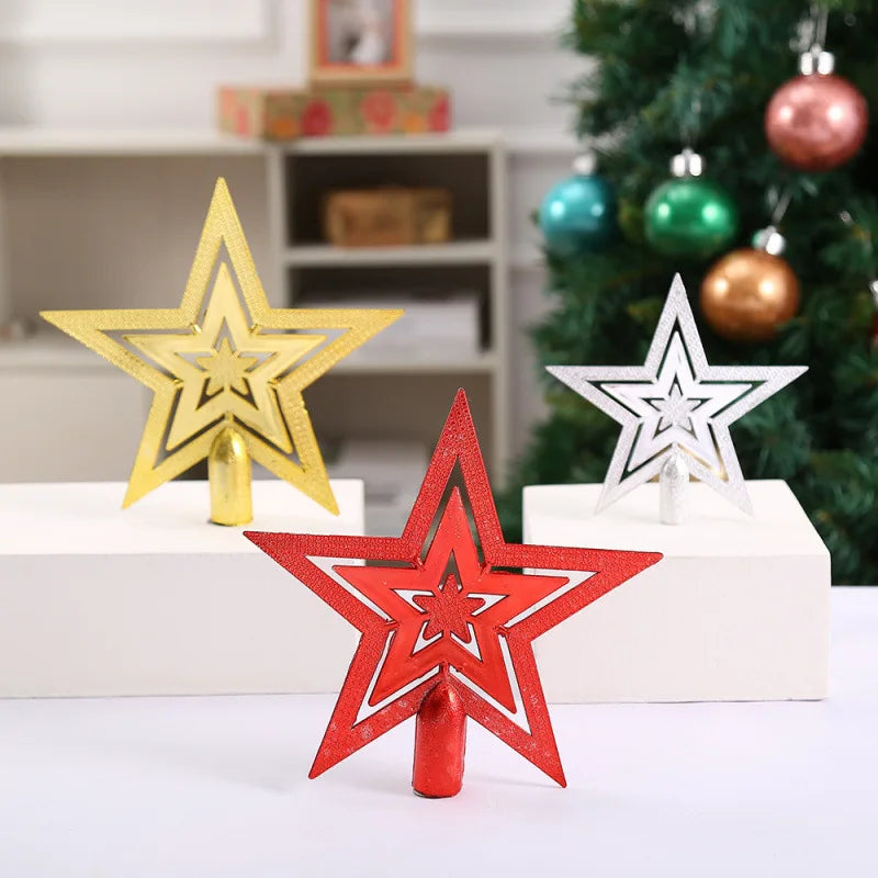 Glittering Five-point Star Topper Durable Plastic Christmas Tree
