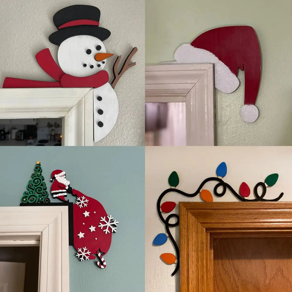 Santa Claus Wooden Christmas Door Corner Decoration | DIY Decor