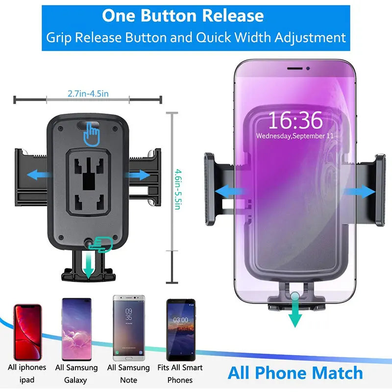 Universal Car Phone Holder Cellphone Mount Stand Adjustable Car Cup Phone Mount for iPhone 14 13 12 Por MAX Huawei Samsung Zpaxo