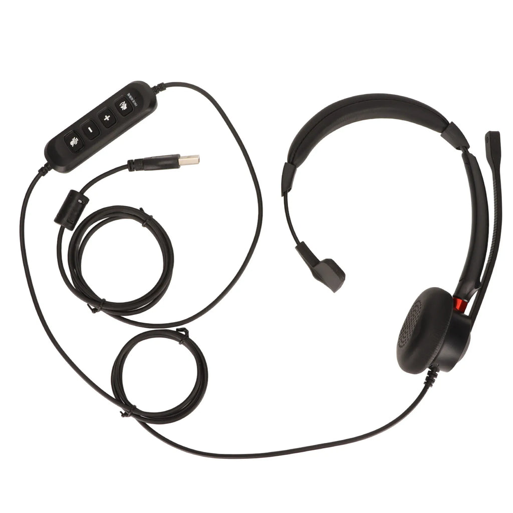 Call Center Headset ENC Active Noise Cancellation USB Business Single