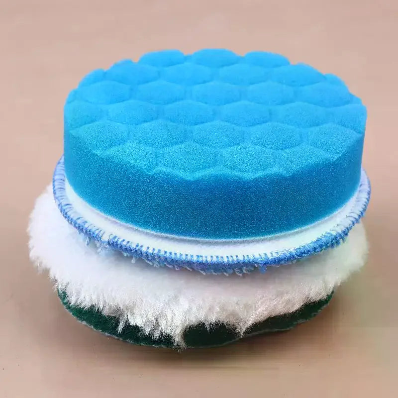 1/3/5Set 4inch Flocking Hexagonal Sponge Electric Cleaning Brush Head Accessories Polishing Pad Sponge Wheel Polishing Disc Sc Zpaxo