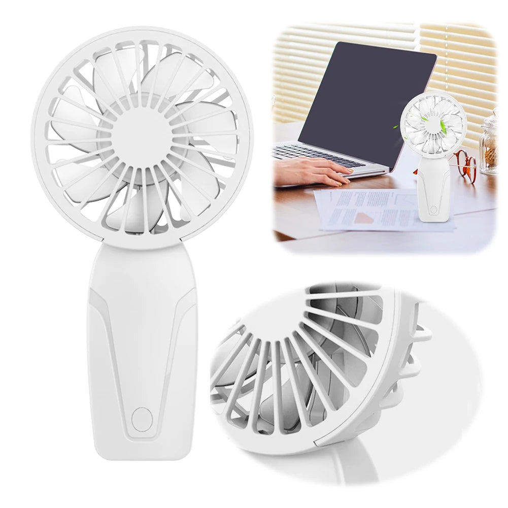 Portable Handheld Fan USB Rechargeable Personal 3 Speeds Mini Home Zpaxo