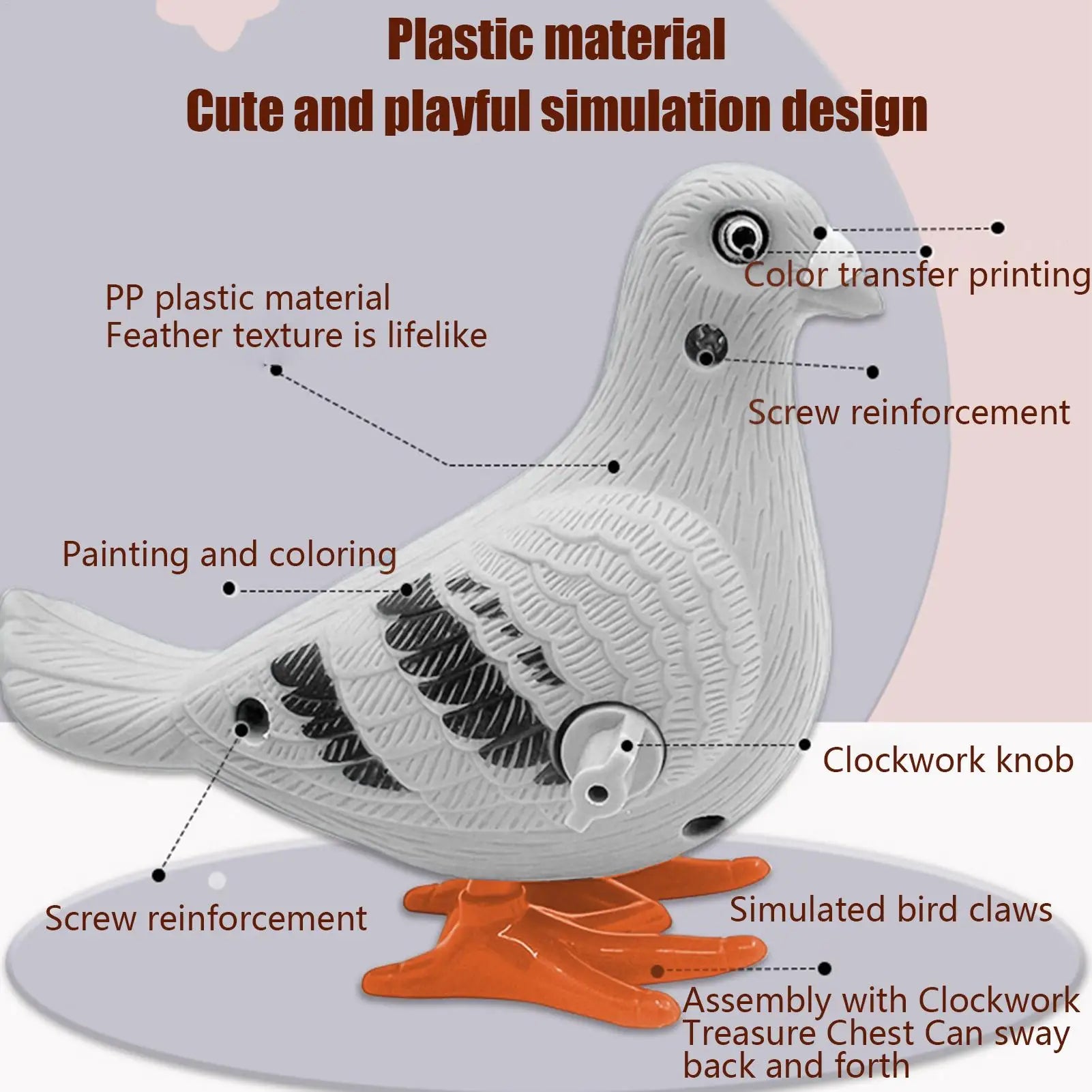 Kids Wind-up Toys Educational Simulation Bird Clockwork Toy Novelty