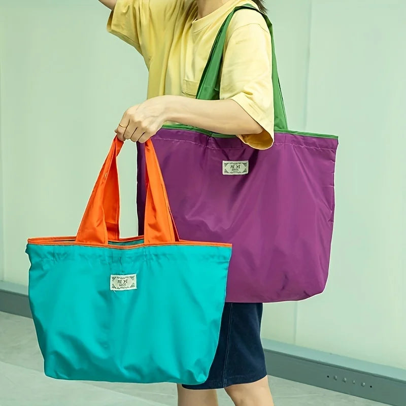 1-Pack Reusable Shopping Bag Large Capacity Foldable Drawstring