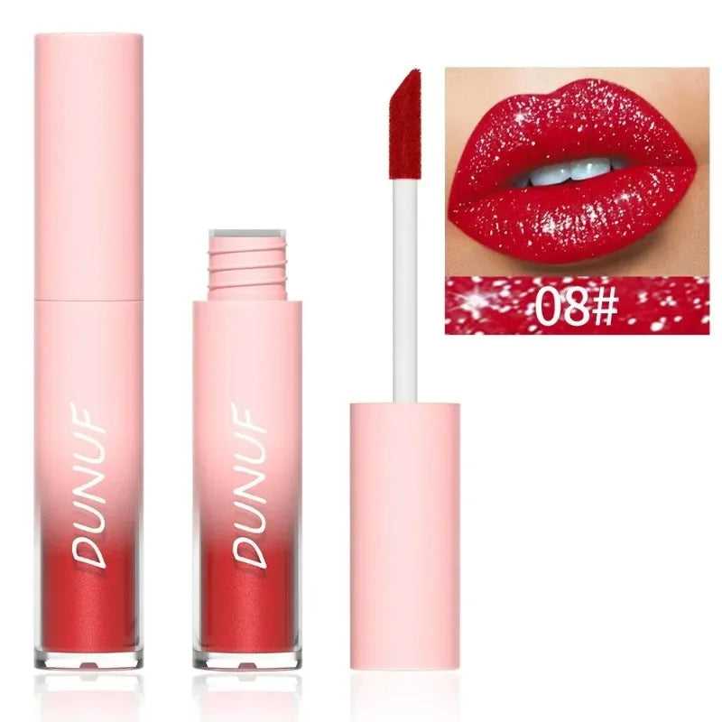 18 Colors Diamond Gloss Lipstick Matte Pearly Shimmer Sparkling Lip