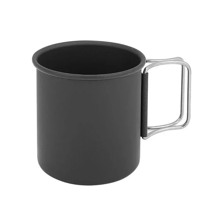 Hot 300ML Camping Mug Aluminium Alloy Folding Cup Hike Mug Ultra-Light Camping Travel Water Cup Outdoor Camping Cookware taza Zpaxo BLACK 201-300ml