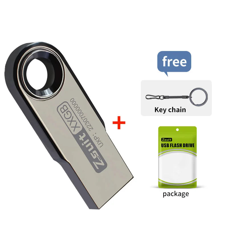 ZSUIT 100Pcs USB Flash Drive 16GB Metal Pen Drive 32GB Waterproof Memory Stick Free LOGO Cle USB Pendrive 128G Flash U-disk CSY Zpaxo Gun color 2.0-128GBx100pcs