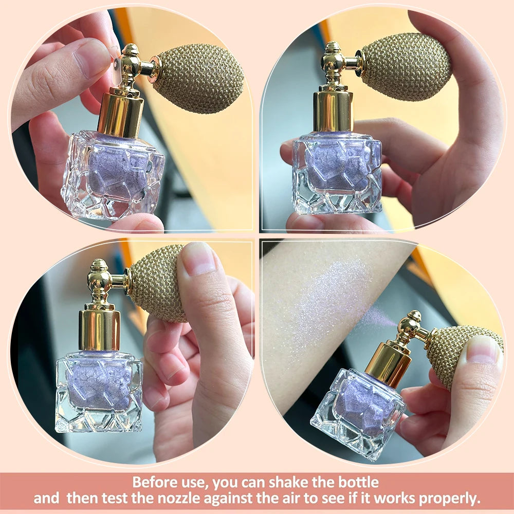 5 Glitter Body Highlighter Powder Spray Makeup Shimmer Face Hair Zpaxo