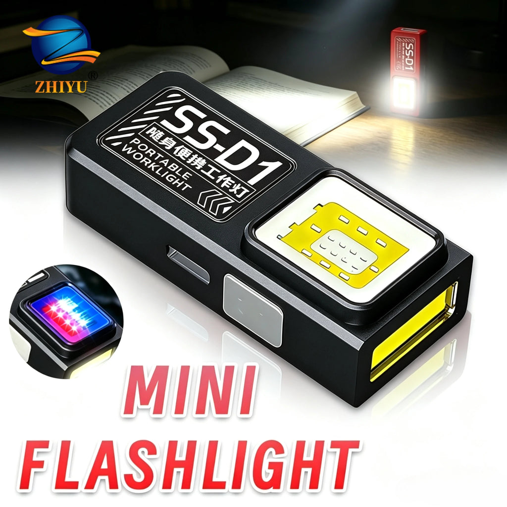 Mini COB LED Flashlight USB Rechargeable – Clip & Magnet EDC