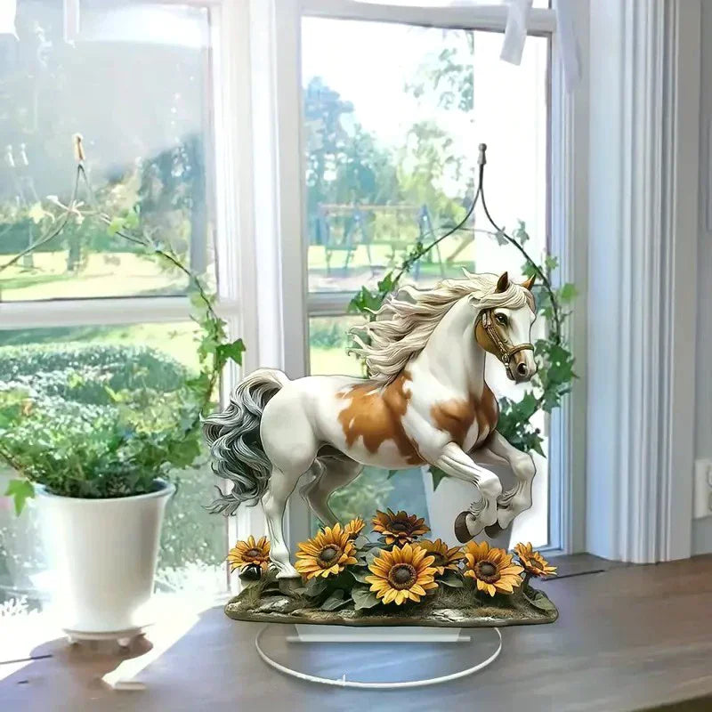 Acrylic Ornament Is Suitable As A Home Decorati The New Cross-border White Horse Zpaxo