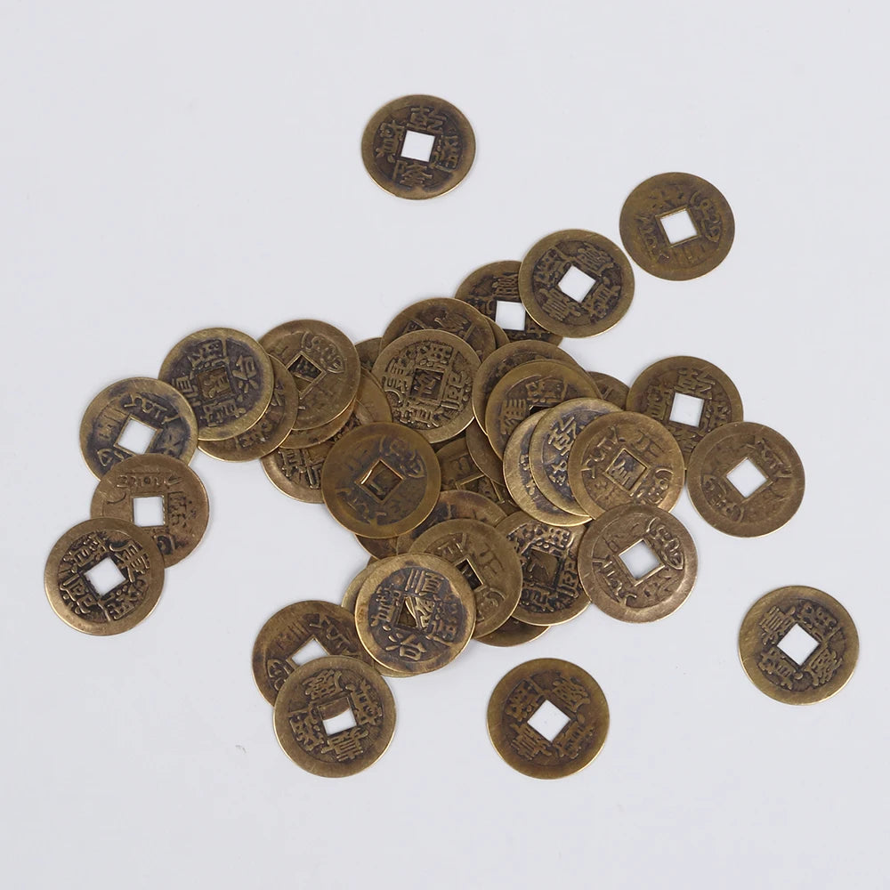 50/100/200Pcs Chinese Feng Shui Coins Antique Bronze Good Luck Ching Coins for Health and Wealth Home Office Car Decoration Zpaxo