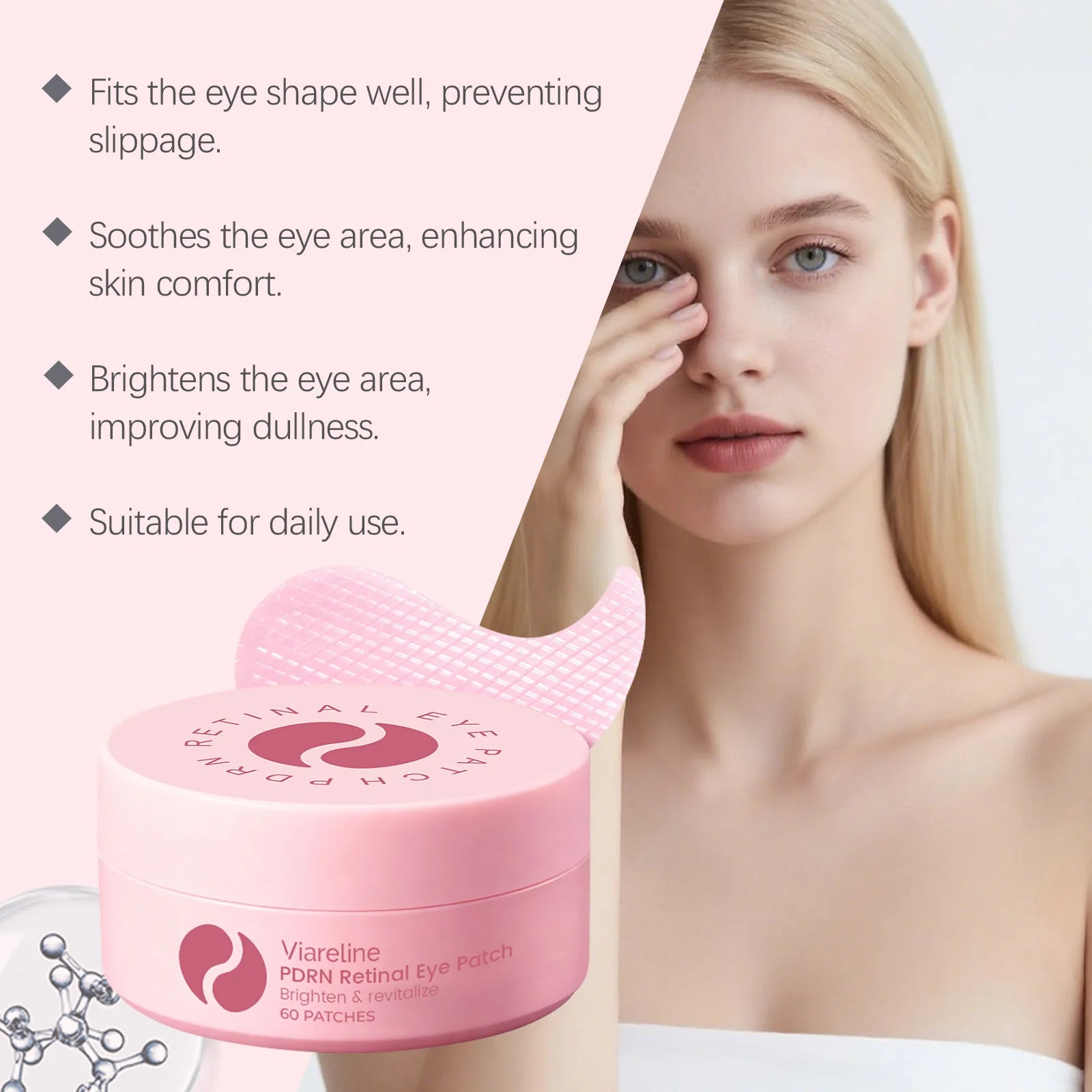 VIARELINE Retinol Eye Patches for Dark Circles & Puffiness 60pc Eye Treatment Patches Zpaxo