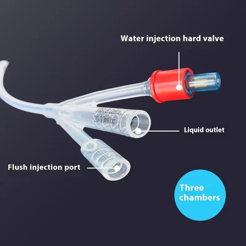 1 Piece 2 Way 3 Way Urinary Catheters Disposable Medical Silicone Foley Catheter Flushing Tube Teaching Consumables Zpaxo