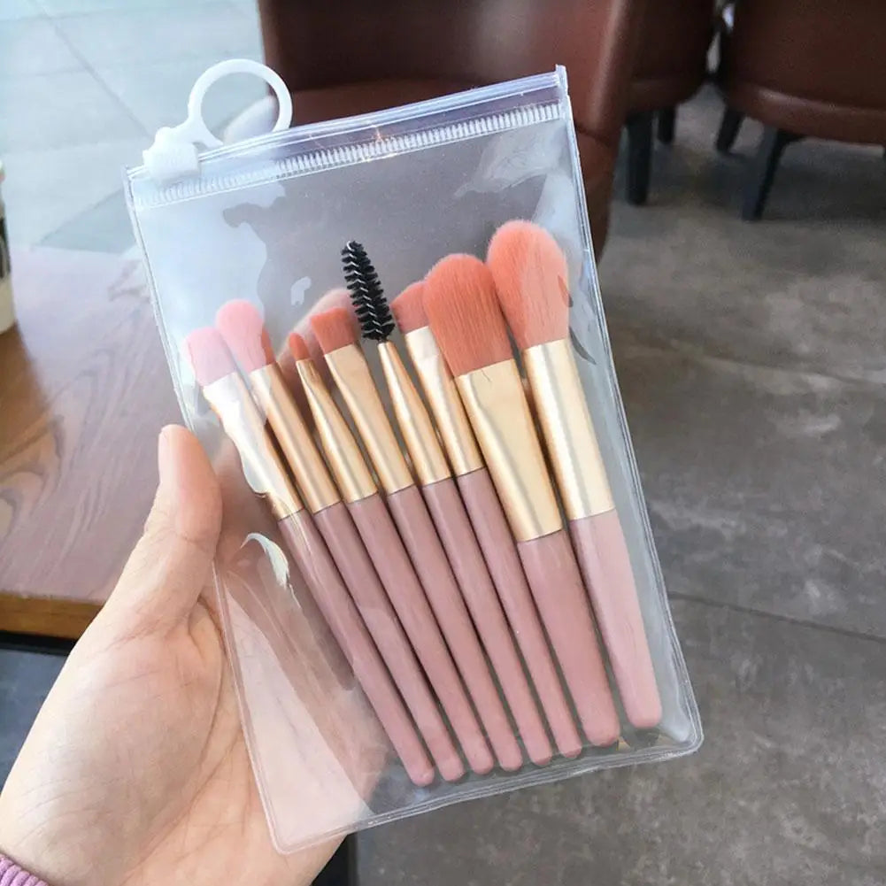 8-Piece Portable Mini Makeup Brush Set – Soft Synthetic Brushes Makeup Brush Set Zpaxo A