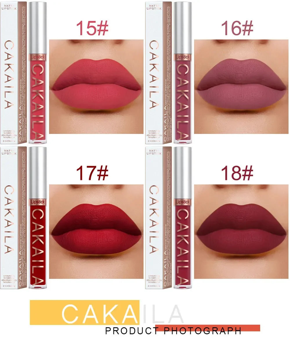 Velvet Matte Lipstick Lip Gloss Light Red Liquid Tint Cream Pigment