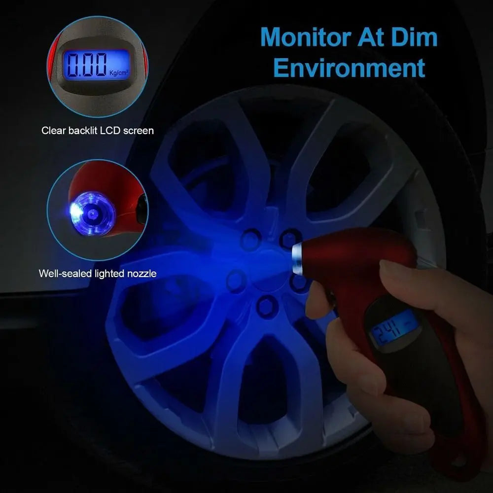 Precision Digital Tire Pressure Gauge 0-10 Bar Range Backlight Zpaxo