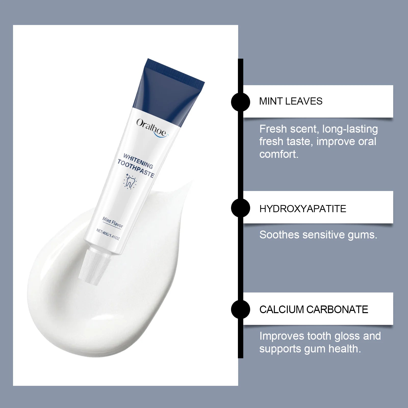 Whitening Toothpaste - Stain Removal & Fresh Breath, Gentle Gum Care Formula For Brighter Teeth & Oral Hygiene Zpaxo