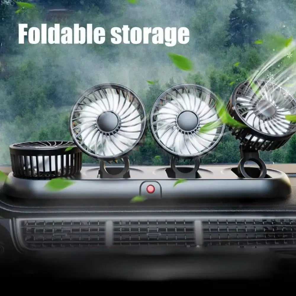 USB 12V 24V Car Cooling Fan 360 Degree Adjustable Single Dual Head Zpaxo