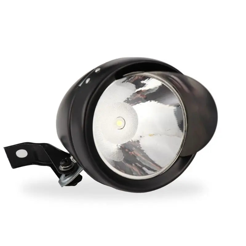 New Retro Bright Classical Cool Bicycle Headlight Vintage Design Bike Metal Case Chrome Steel LED Light Night Riding Safety Zpaxo