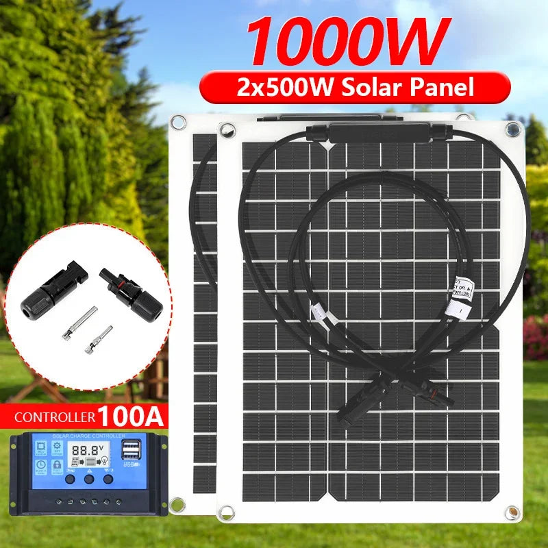 1000W 500W High-efficiency Flexible Solar Panel 12V Battery Charger Zpaxo