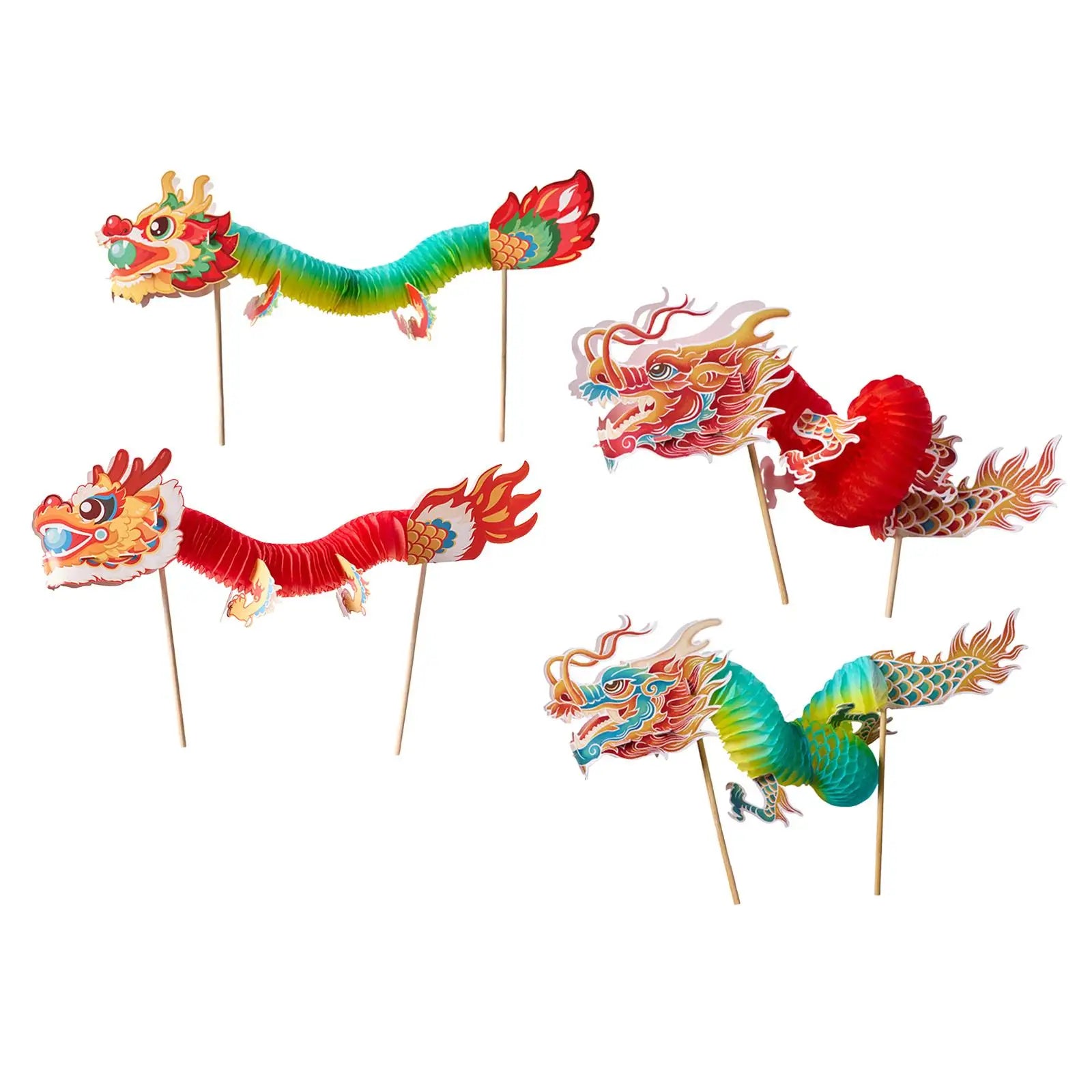 Chinese New Year Dragon Garland DIY Kids Toy Handmade Hanging Decoration for Wedding Lunar New Year Shops Home Spring Festival Zpaxo