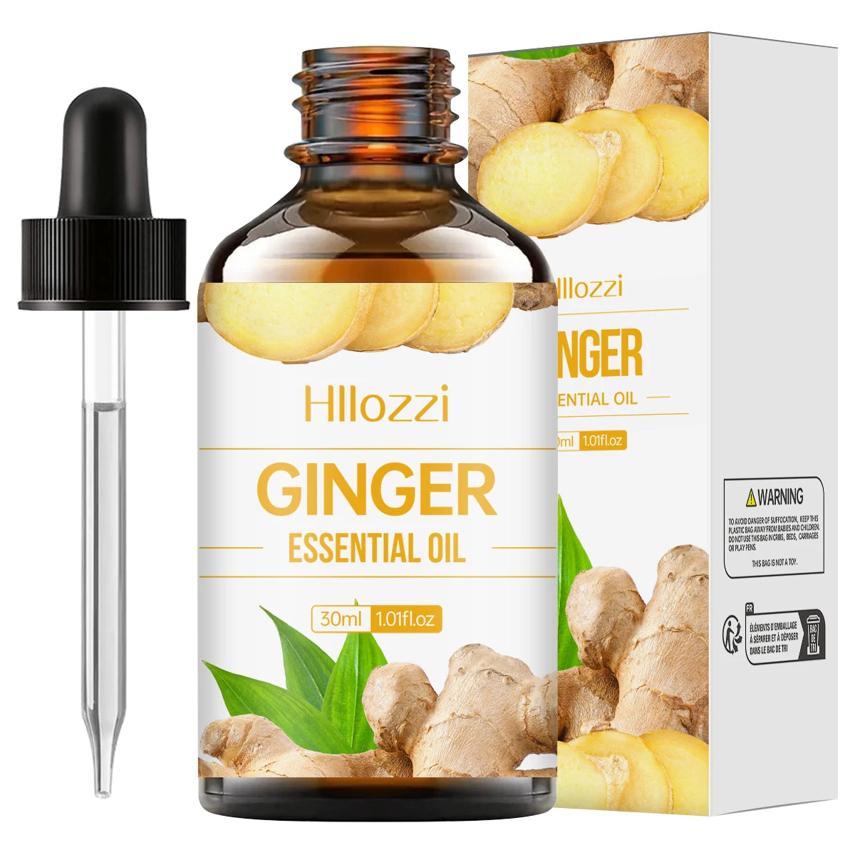 30ml Ginger Essential Oil for Scalp Care Eyelashes Nail Care Aromatherapy Humidifier Diffuser Soap Making DIY Zpaxo 30ML GINGER 30ml