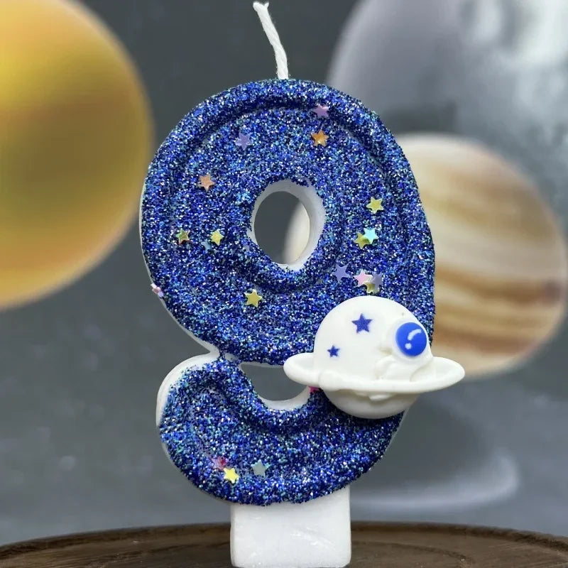 Boys Space Universe Birthday Number Candle Cake Topper Cake Topper Zpaxo 9