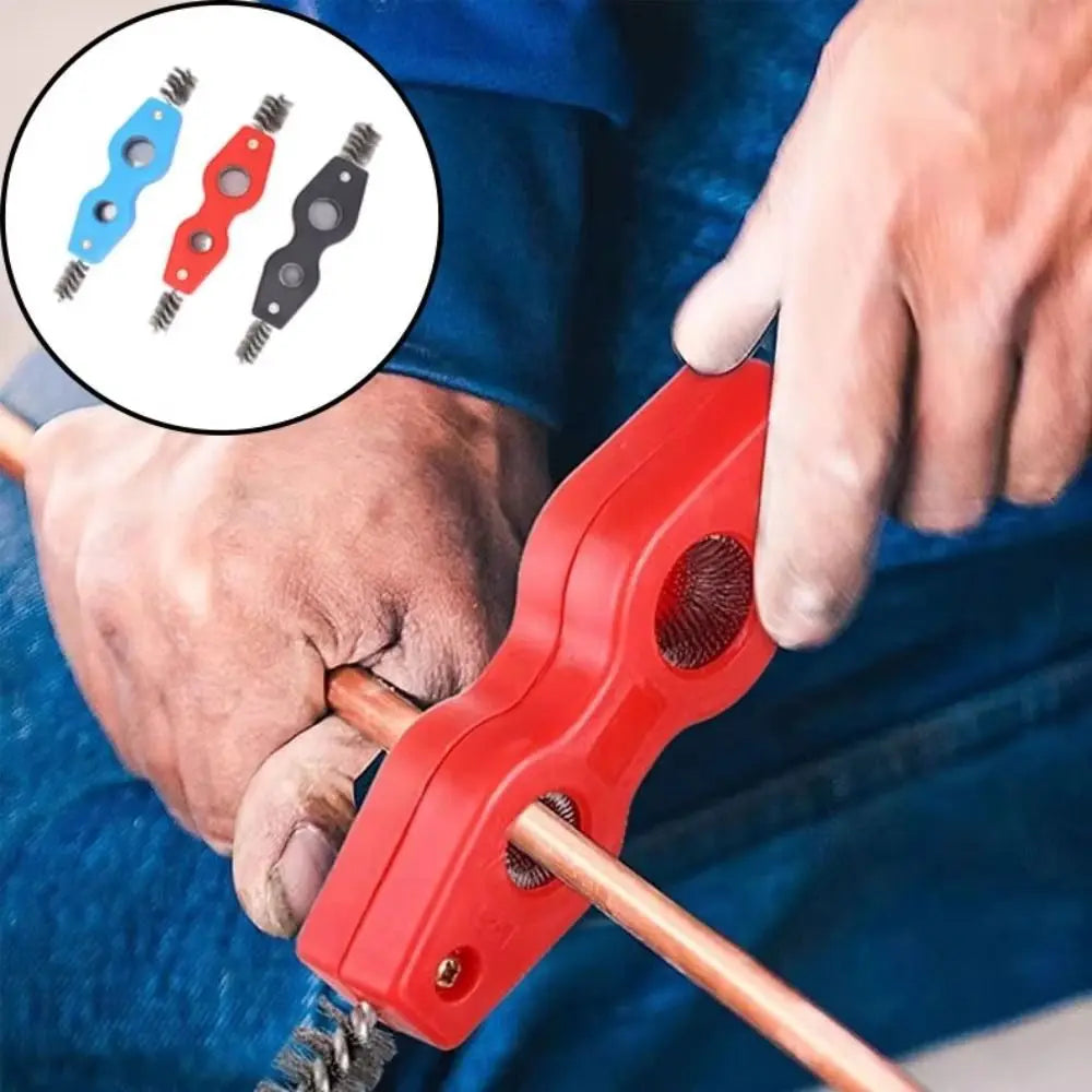 Double-headed 4 in 1 Copper Pipe Brush Reamer Cleaner Copper Tube Polishing Tool Inside Outside Chamfering Wire Brush Zpaxo Style-B