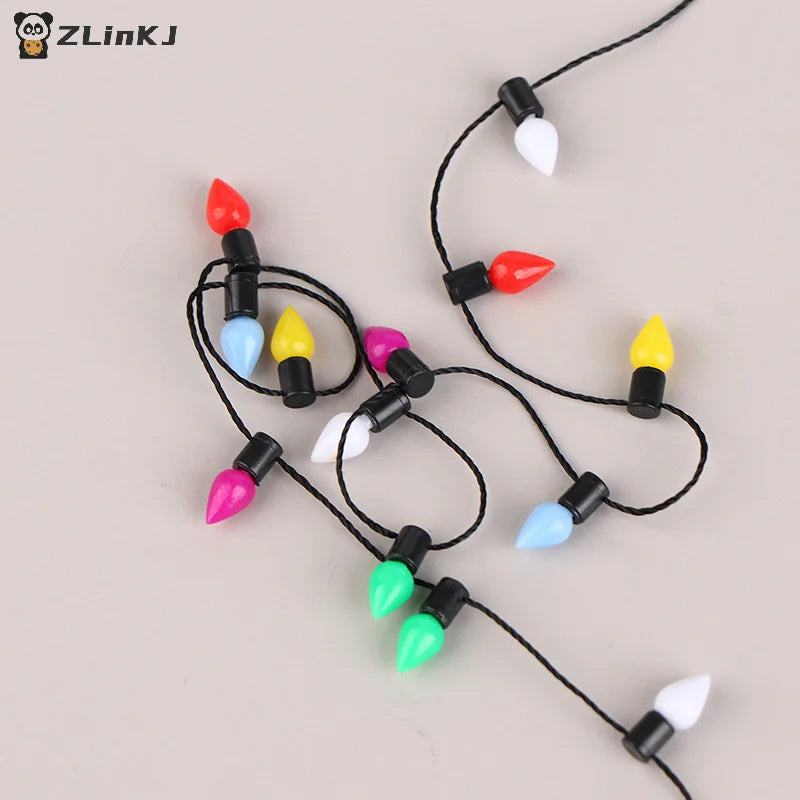 ▶1:12 Dollhouse 1 String Of Fake Lights Christmas Good Decoration Miniature Furniture Accessories Mini String Lights Zpaxo