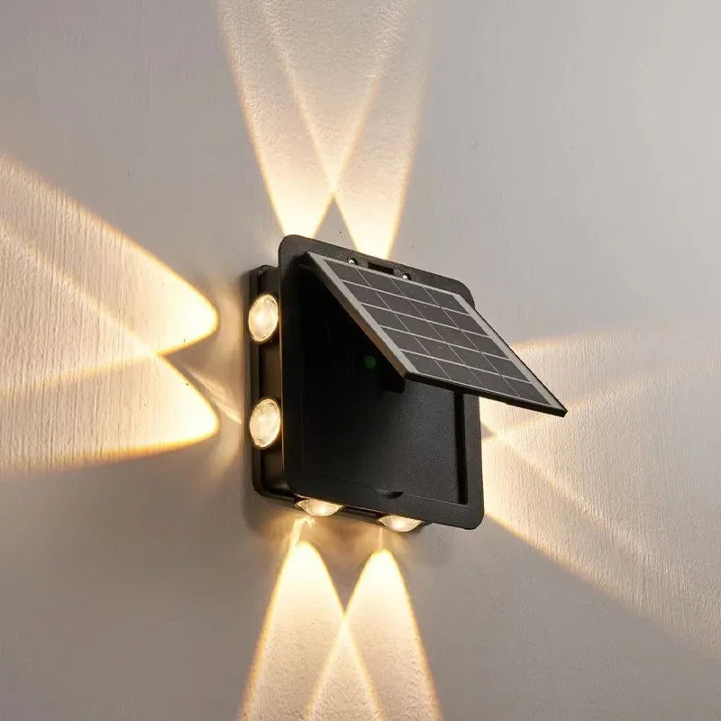 Solar Led Wall Lights Up and Down Luminous Courtyard Solar Washer Wall Lamp for Outdoor Waterproof Garden Decoration Zpaxo Warm White China Mainland