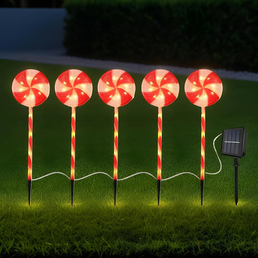 Solar Candy Cane Lights 8-Mode 1200mAh Waterproof Christmas Decor