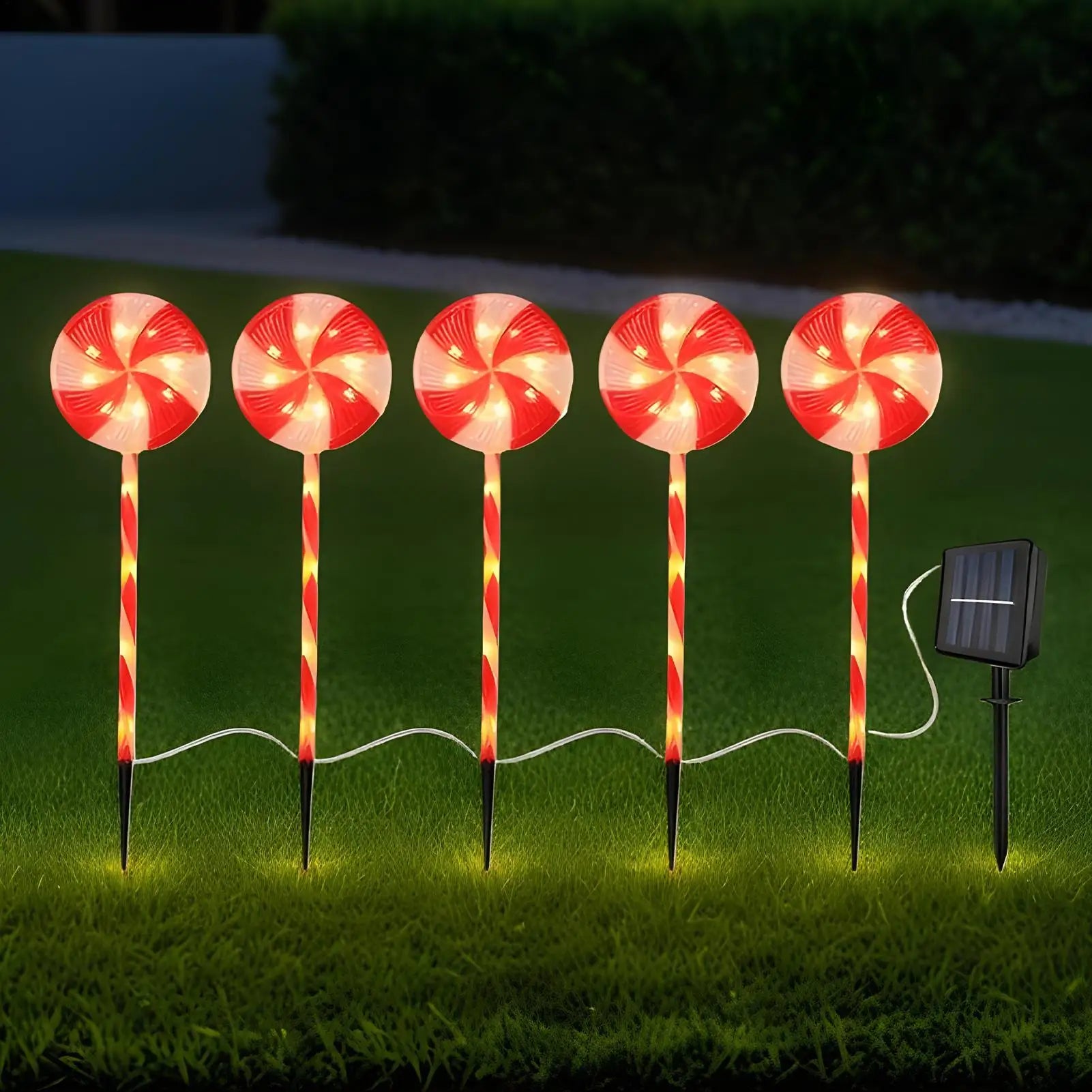 Solar Candy Cane Lights 8-Mode 1200mAh Waterproof Christmas Decor