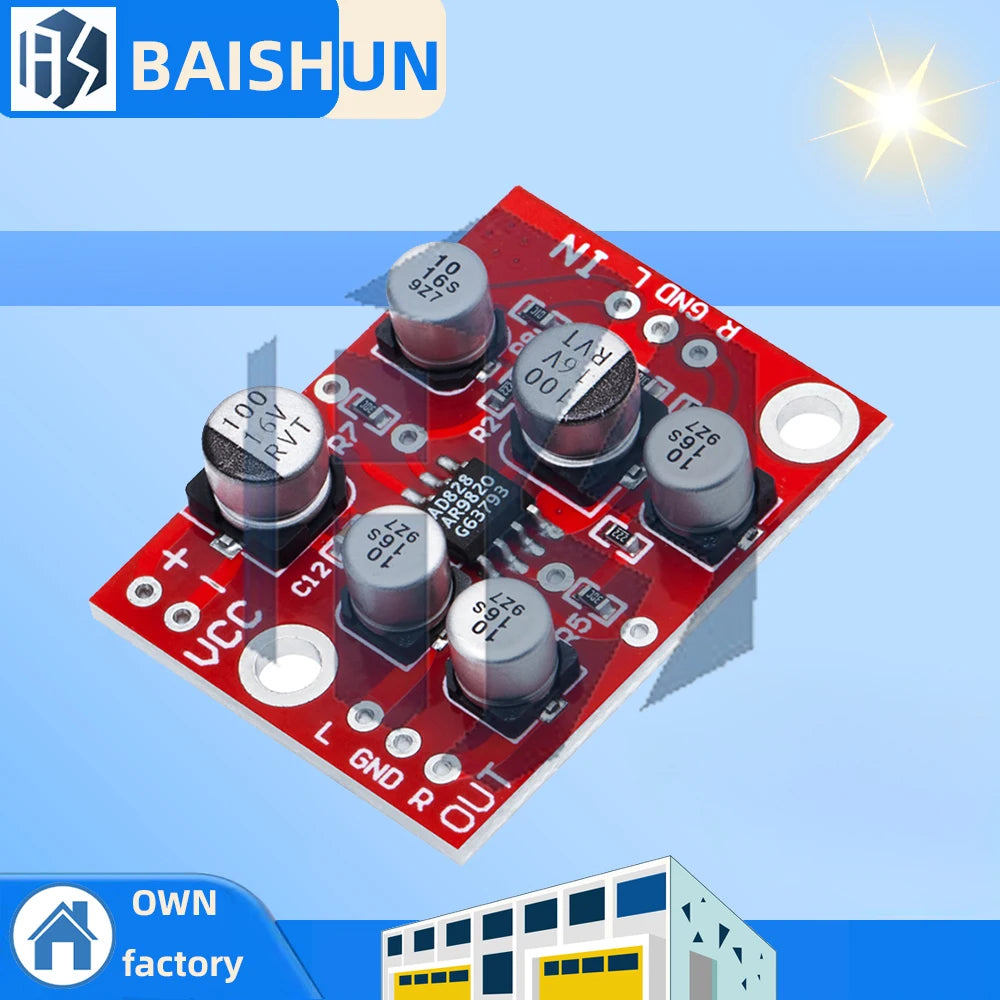 5V-15V Wide-range DC AD828 Preamplifier Hi-fi Stereo Module Car Audio Zpaxo