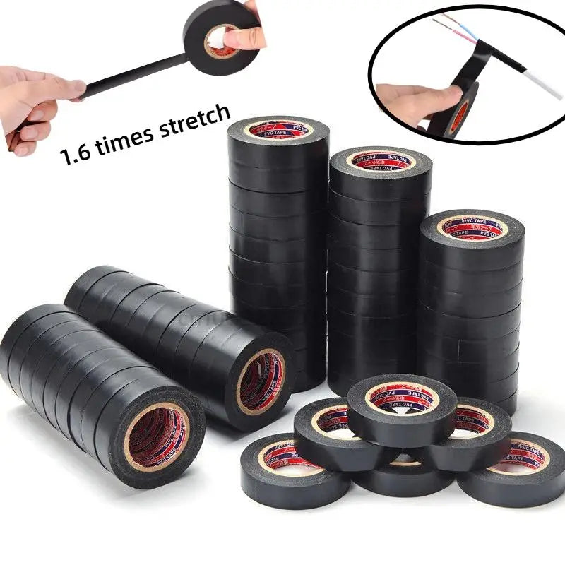 10/100M Black Flame Retardant Electrical Insulation Tape Strong Adhesive Wire Harness Tape for Electrical Wiring Waterproof Tape Zpaxo