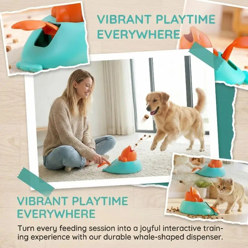 Interactive Dog Feeding Toy Pet Food Launcher Puzzle and Training Feeder for Slow Eating and Puppy Behavioral Improvement Zpaxo