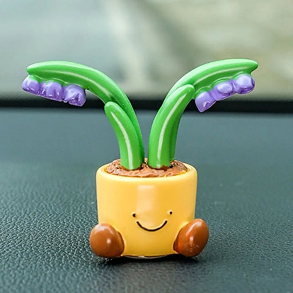 Flower Pot Car Ornaments Cartoon Dashboard Figure Little Canglan Bell Zpaxo Bell Orchid