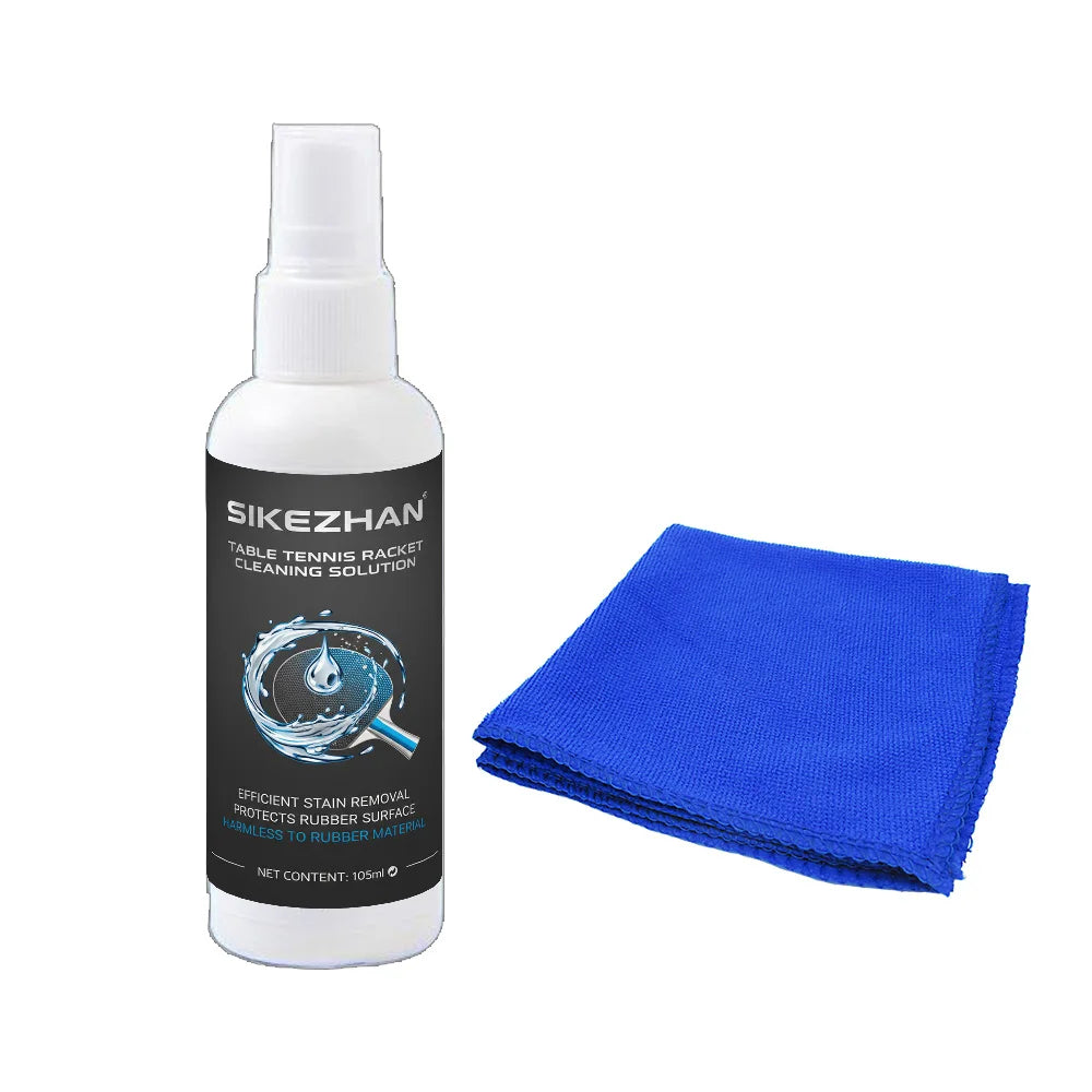 105ml Professional Table Tennis Racket Cleaner+efficient Cloth Set | Quick Stain Removal, Long-lasting Adhesion Enhancement Zpaxo 1set