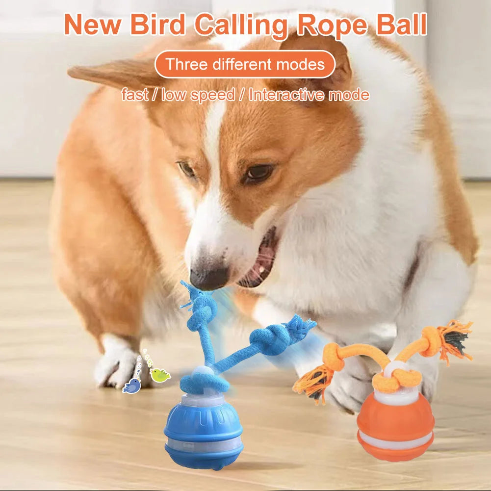 Smart Dog Toy Ball Electronic Interactive Pet Moving Rope USB 3 Modes