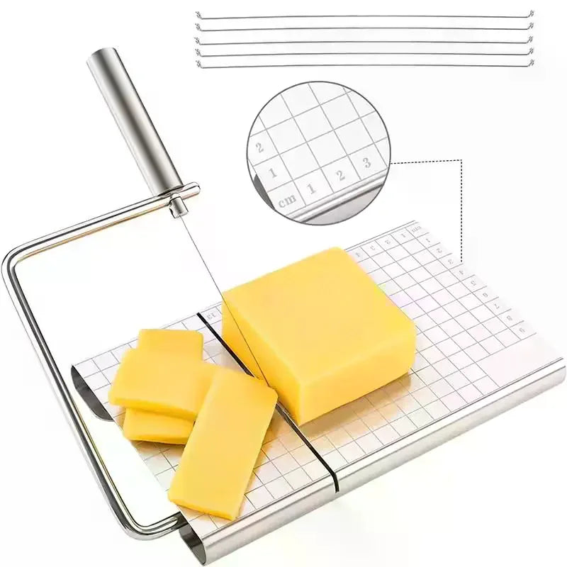 1Pc Cheese Slicer, Stainless Steel Cheese Cutter With Measurements, Heavy Duty Butter Cutter, Baking Tools, Kitchen Gadgets Zpaxo