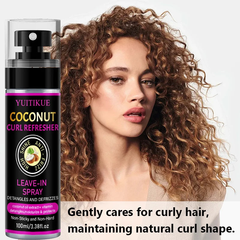 YUITIKUE Coconut Curl Refresher Spray | Leave-In Detangler Curl Refresher Spray Zpaxo